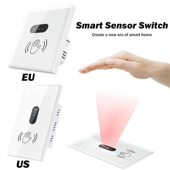 1/2/4PCS Doma 90-250V10A EU/ZDA Smart Stenske Luči Stikalo IR Infrardeči Senzor Preklopite Zaslon Panel On/Off na Dotik, brezplačno Non-dotika
