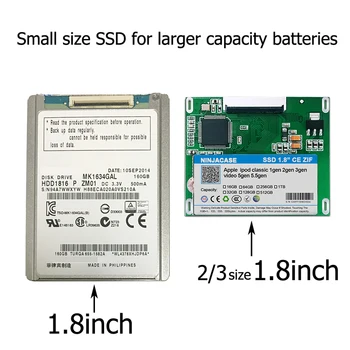 Novi SSD 32 G 64 G 128G 256G 512G 1TB Za Ipod classic 7Gen Ipod video 5. Zamenjajte MK3008GAH MK8010GAH MK1634GAL Ipod HDD brezplačno orodje