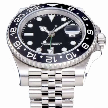 904L luxury Black Keramične plošče GMT Mehanske Ure 1:1 Moških safirno steklo Gledal NOOB ETA 3186 AAA+ vrhunske kakovosti