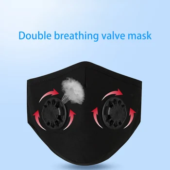 Dvojni Ventil Usta Masko Z 2 Zamenljivi Filtri Za Maske, Zaščitna Dihanje Maske Za Obraz