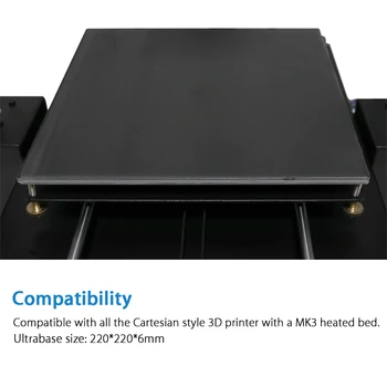 220x220 12V heatbed Ultrabase 3D tiskalnik Platformo Graditi Površino Steklene Plošče za anycubic i3 mega MK2 MK3 3d tiskalnik hotbed deli
