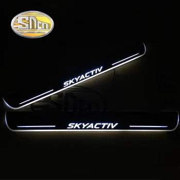 SNCN 4PCS Akril Gibljejo LED Dobrodošli Pedal Avto Izvažajo Ploščica Pedal Vrata Polico Pot Svetlobe Za Mazda 3 leta 2016 2017 2018