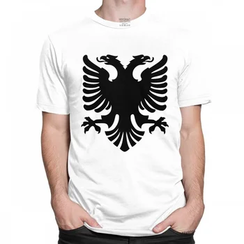 Zastavo Albanija Orel Majica s kratkimi rokavi Moški Bombaž albanske Ponos Tee Vrhovi okoli Vratu Poletje T-shirt Kratek Rokav Priložnostne Tshirt Darilo