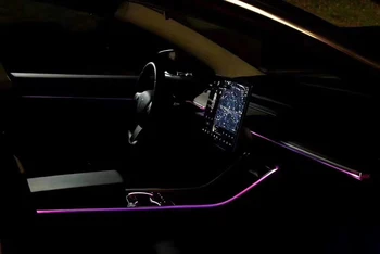 Za Tesla Model3 model 3 2019 2020 inter avto Okoljske Svetlobe 64 barve okrasite med lučka na dotik nadzor