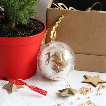24 Kroglice/Serija DIY 70 mm, Božično Drevo, Viseče Žogo Pregleden Žogo Prosojne Plastike, ki je Napolnjena Žogo Ornament