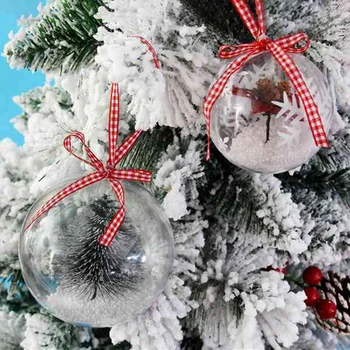 24 Kroglice/Serija DIY 70 mm, Božično Drevo, Viseče Žogo Pregleden Žogo Prosojne Plastike, ki je Napolnjena Žogo Ornament