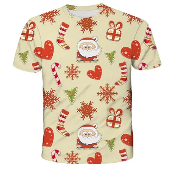 2020 T Shirt Risanka Božič Baby Otroci, Fantje, Dekleta, Otroci Poliester Kratkimi Poletje Vroče Prodajo Oblačil Snežaka Natisniti Tee