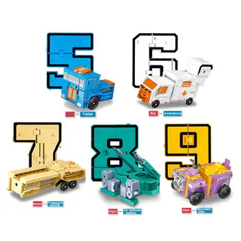 10PCS Izobraževalne Akcije Slika Igrača za Otroke, Preoblikovanje Število Robot Igrača gradniki Deformacije Žep Morphers