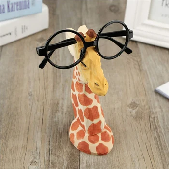 Les Ročno Izrezljane Eyeglass Imetnik Ročno Nos Žirafa Stojalo za pisarne Doma Dekor Darila