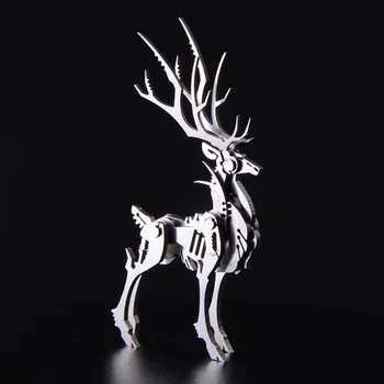 3D DIY iz Nerjavečega Jekla Sestavljeni Odstranljivih Kovinskih Elk Model Puzzle Sestavljanke Doma Okraski Najboljše Darilo