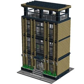MOC City Arhitekturo Modularno Gradnjo Blokov, Prijatelji Sedežu Podjetja Sodobno Mesto, Hiša Model Igrače za otroke