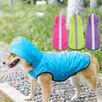 Nepremočljiva Pet majhen Pes dežni Plašč Velik Pes Oblačila Prostem Telovnik Plašč kužek hooded Dež Suknjič Reflektivni Big dog poncho očesa