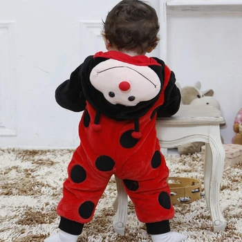 Dojenček Fant Dekle Hooded igralne obleke Živali Cosplay Kostum Novorojenega Dojenčka Jumpsuit ladybug Oblačila