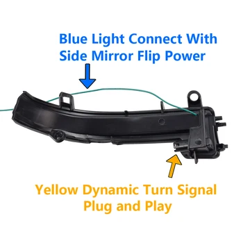 Modra Rumena LED Dinamični Vključite Opozorilne Luči Za BMW X1 X2 F48 F49 1/2 Serije F45 F46 F52 Limuzina Strani Krilo Ogledalo Kazalnik Blinker