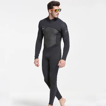 SBART Moške 5mm/Črna / Siva Obleka za Potapljanje, Surfanje Fullsuit Jumpsuit Wetsuits Neoprenske Mokro Obleko Moški