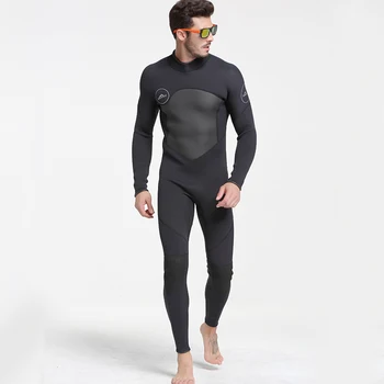SBART Moške 5mm/Črna / Siva Obleka za Potapljanje, Surfanje Fullsuit Jumpsuit Wetsuits Neoprenske Mokro Obleko Moški