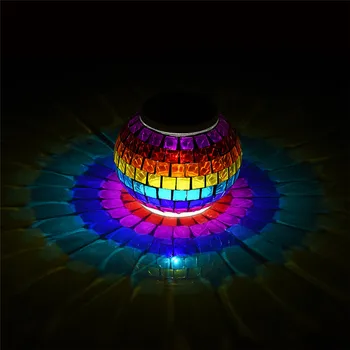 Mozaik Stekla Žogo Vrtne Luči Barva Spreminja, LED Sončne Svetlobe Nepremočljiva Solar Powered namizne Svetilke, za Stranke Okraski Božič