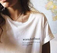 Starqueen-JBH 2019 Nov Modni Tisk Pismo Wanderlust ponudbe Na T Shirt Wanderlust Opredelitev Unisex Premium Shirt Design