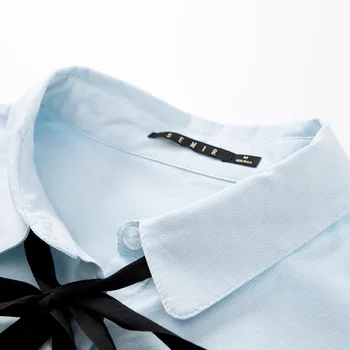 SEMIR Evropski stil rokavi ženske bombaž dolg rokav spomladi leta 2020 novo bluzo lok-tie svoboden ženske notranje top majice