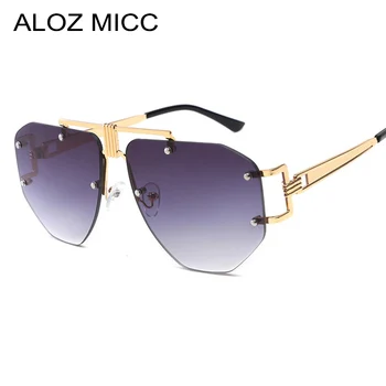 ALOZ MICC Prevelik brez okvirjev za sončna Očala Ženske Ženske Luksuzni Kovinski Punk sončne Očala za Moške blagovne Znamke Design UV400 Očala Oculos Q67