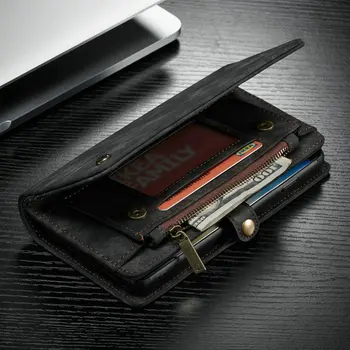 CaseMe Zadrgo, Denarnico, Telefon, Ohišje Za Samsung Galaxy Note 10 Multi-Funkcijo Snemljiv kovčki Za Galaxy S8 S9+ Opomba 8 9 S10 e