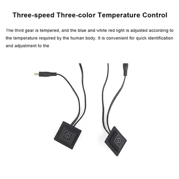 Novo 1Pc Pet prstov Rokavice USB Električne grelne Blazine Litijeva Baterija Napajanje Treh hitrosti, Termostat Stikalo za Ogrevanje Stanja