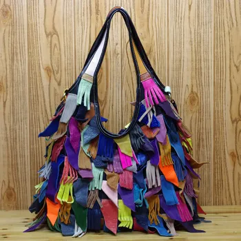 Originalno USNJE Žensk Priložnostne Evropski in Ameriški stil torbici torba Dame Moda Tassel Tote vrečko 588