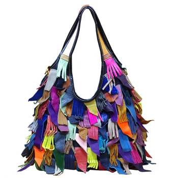 Originalno USNJE Žensk Priložnostne Evropski in Ameriški stil torbici torba Dame Moda Tassel Tote vrečko 588