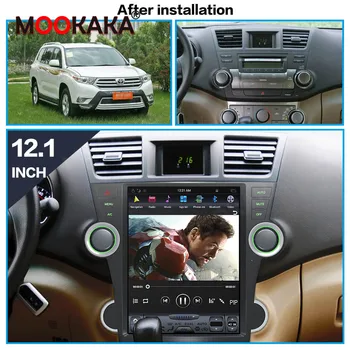 Tesla Navpično Zaslon 4+128GB Android 9.0 Multimedijski Predvajalnik DVD GPS Navigacija Za Toyota Highlander 2007-2013 Multimedijski Predvajalnik