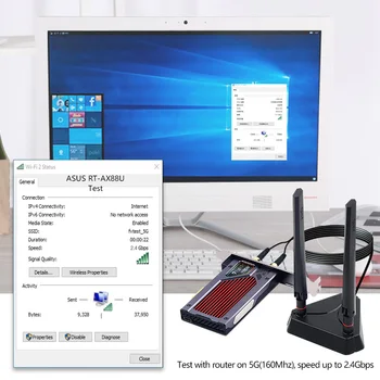 Fenvi 3000Mbps Dual Band sFor Intel AX200 PCIe Wifi 6 Brezžični Adapter RGB Bluetooth 5.1 802.11 ax AX200NGW Wi-Fi (Wlan Kartico