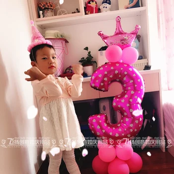 Vroče prodaje, 90 cm, roza, modra Številka folija Baloni Mestno Helij Trebušaste Rojstni dan, Poroko Dekor Zraka Baloons Primeru Stranka Dobave