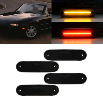 Dimljeni Objektiv Spredaj Amber Zadaj Rdeča Led Strani Marker Luči Za Mazda Miata MX-5 1990-1997 1999-2005