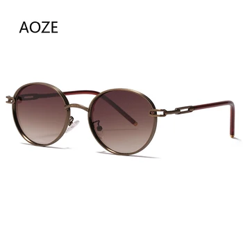 AOZE 2021 Modni Retro sončna Očala Moških Krog Letnik Očala za Moške/Ženske Luksuzni sončna Očala Moških Majhne Lunette Soleil Homme