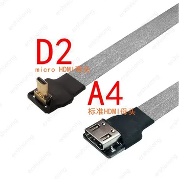 Anti-motnje FPV HDMI Ženski Navzgor pod Kotom Mini Micro HDMI Moški HDTV FPC Flat Kabel za HDTV Multicopter Fotografiranje iz Zraka