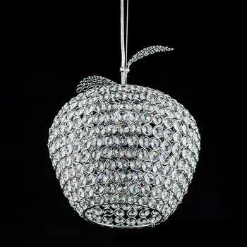 Sodobna Apple iz nerjavečega jekla, led svetilke kristalni Obesek Luči spalnica svetilke led lesk svetlobe kristalno restavracija Obesek svetilke
