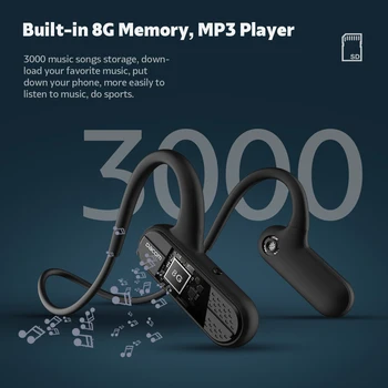 DACOM AirWings MP3 Šport Bluetooth Slušalke 8GB MP3-predvajalnik Odprto uho Brezžične Slušalke Slušalke za iPhone, Samsung Xiaomi Huawei