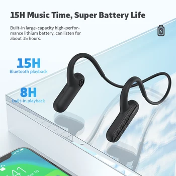 DACOM AirWings MP3 Šport Bluetooth Slušalke 8GB MP3-predvajalnik Odprto uho Brezžične Slušalke Slušalke za iPhone, Samsung Xiaomi Huawei
