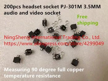 Novi originalni slušalke vtičnica PJ-301M 3.5 MM audio in video stojalo za merjenje 90 stopinj polno baker temperature odpornost