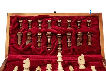 Leseni Šah Nastavite Visoko Kakovostni 4 Kraljica Šah Igra Kralj Višina 60 mm Šahovske Figure, Zložljiva 30x30cm Šahovnici z Lesenimi Chessmen I8