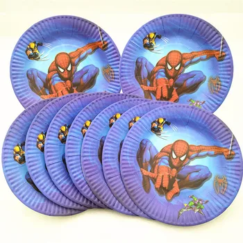 50pc/set Spiderman Stranka Dobave Temo Papir Pokal Ploščo Napkin Slame za Enkratno uporabo Posode za Rojstni dan Okraski Baby Tuš Korist