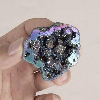 1pcs Druzy Naravni Kremen Geode Nanašanje Barve Kamnov Agate Crystal Grozdov Vzorcu Doma Dekor