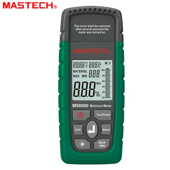 Mastech MS6900 Digitalni Merilnik Vlage Lesa, Lesa, Betona Stavbe Temperatura Vlažnost Tester z LCD-Zaslon Osvetlitev ozadja