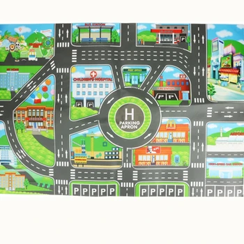 Pisane Plastične Ulici Prometna Signalizacija Zemljevid Stranka Dekoracijo Parkiranje Scene Otroke, Izobraževalne Igrače Set Za Otroke Darilo Za Rojstni Dan