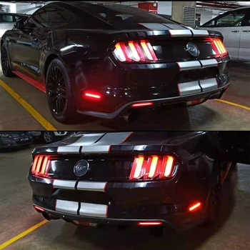 IJDM Za-2017 Ford Mustang Rdeča LED Zadnje Strani Marker Luči & Odbijača Reflektor Sveti Rep/Zavorne Luči Zadaj Meglo 12V