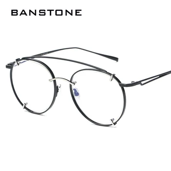 BANSTONE Modni Oblikovalec blagovne Znamke sončna Očala Mens Krog Eyeglass Okvir Steampunk Ženska sončna Očala Rose Zlata sončna Očala Oculos Sol