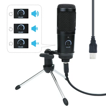 Poklic studio Kondenzatorski Mikrofon Doma Karaoke USB Mikrofon za Prenosni RAČUNALNIK Namizni Računalnik Snemanje mikrofona s Pop Filter