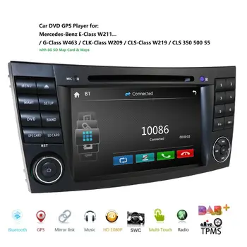 2Din Avto DVD GPS za Mercedes Benz w211 2002-2009 Iran 2003-2011 E-Razred CL z DVD predvajalnik večpredstavnostnih Radio Avdio navigacija BT