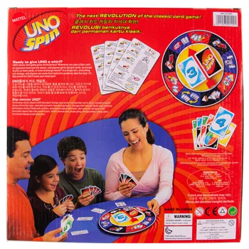 Mattel Igre UNO SPIN Družino Smešno Zabave Krovu Kartice Zabavna Igra Poker Otroci Igrače, Igralne Karte,