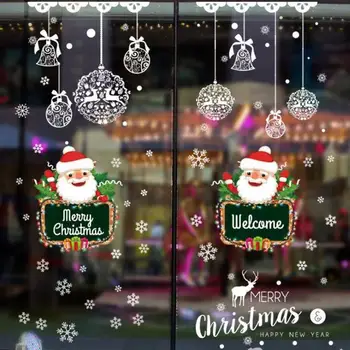 Božični Okraski Stenske Nalepke, Risanka DIY Vesel Božič Stekla Ozadje Božični Okraski Za Dom, Božič, Novo Leto 2021