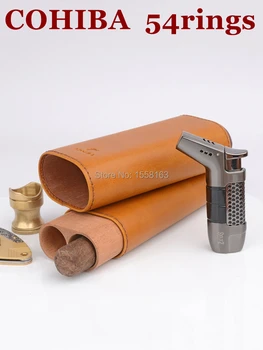 COHIBA Potovanja Prenosni Humidor Rjava Nori Konj Teksturo Vzorec Usnje Cigar Primeru, Primerni Za 2 Prsta Gor za 54rings Cigar